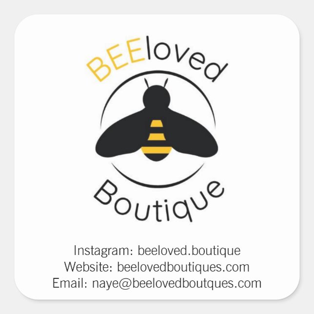 Beeloved.Boutique Square Sticker (Front)