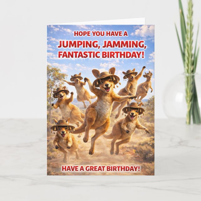 Been jamming fantastic birthday kangaroo card de (Front)
