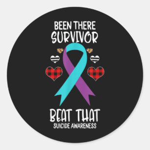 Been There Survivor Beat That Suicide Awareness Ri Classic Round Sticker