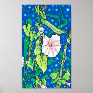 Beendweed Reed Summer Wildflowers Floral Painting  Poster