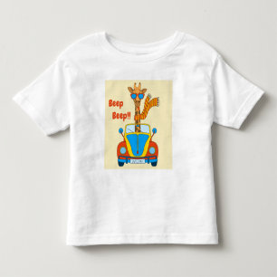 Beep Beep! Cute Giraffe in Car Toddler T-Shirt