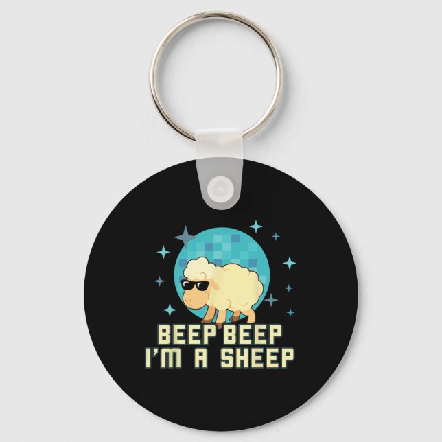 Beep Beep I'm A Sheep Funny Farm Animal Novelty Gi Key Ring (Front)