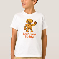 Beep Boop Buddy Cute Orange Robot Graphic