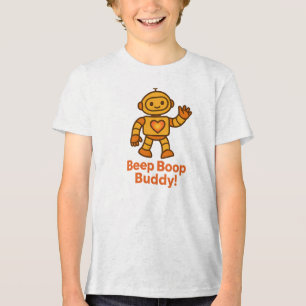 Beep Boop Buddy Cute Robot Design Tri-Blend Shirt