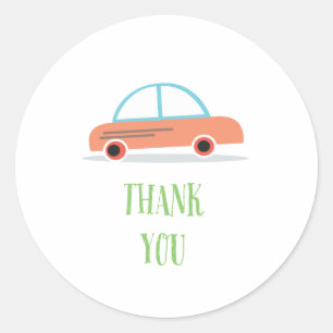 Beep Honk Kid's boy birthday Party Favour sticker