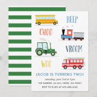 Beep Vroom Woo Tractor Kid's birthday party 