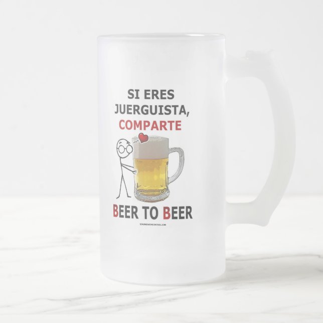 Beer 2 Beer Frosted Glass Beer Mug (Right)
