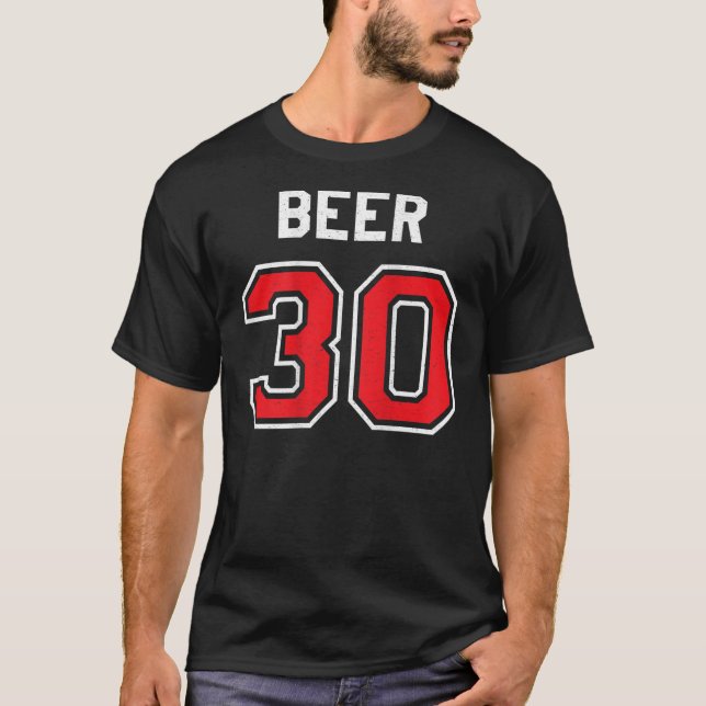 Beer 30 Athlete Uniform Jersey Funny Gag Gift Grap T-Shirt (Front)