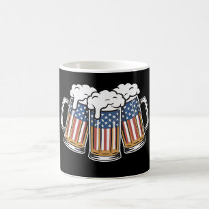 Beer 4th Of July American Flag US Vintage Retro Coffee Mug