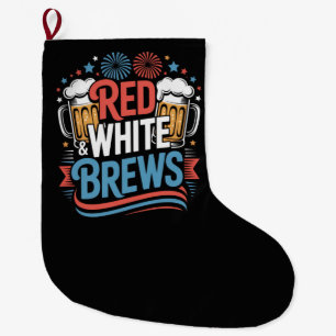 Beer 4th of July Large Christmas Stocking