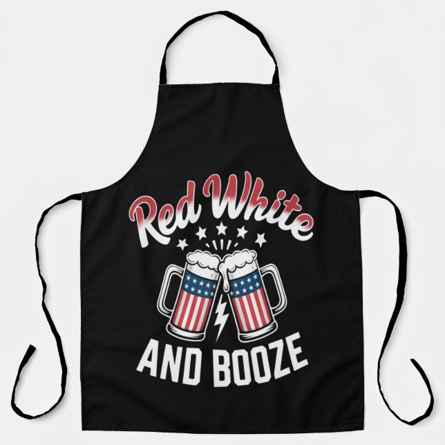 Beer 4th Of July , Patriotic Party Apron (Front)