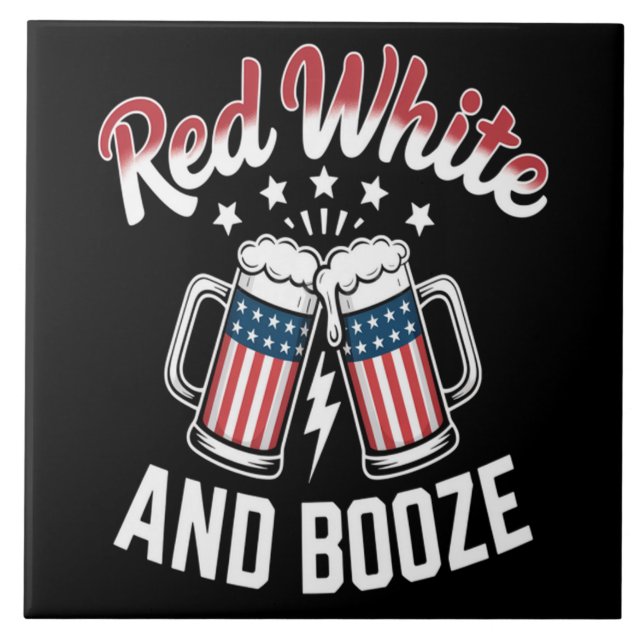 Beer 4th Of July , Patriotic Party Tile (Front)