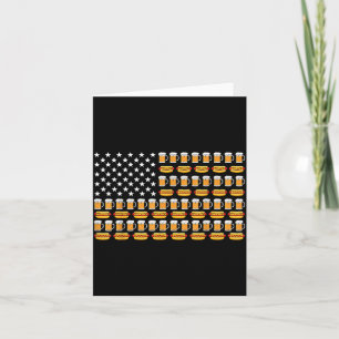 Beer Aamerican Flag Patriotic Drinking 4th Of July Card