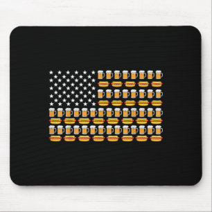 Beer Aamerican Flag Patriotic Drinking 4th Of July Mouse Mat