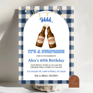 Beer Adult Man Surprise Birthday Invitation