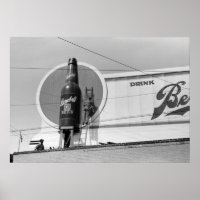 Beer Advertising Billboard, 1940