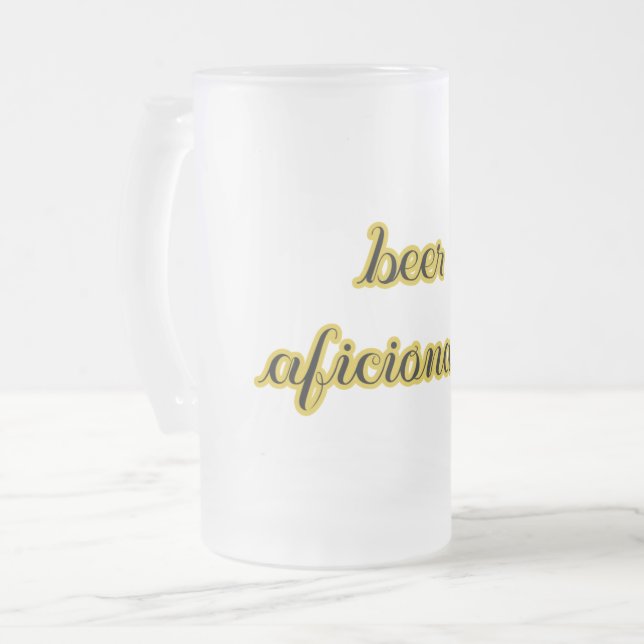 Beer Aficionado Cool Frosted Glass Beer Mug (Front Left)