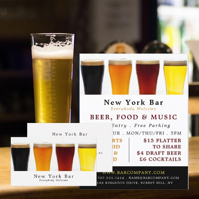 Beer & Ale Display, Pub/Brewery Business Card (Creator Uploaded)