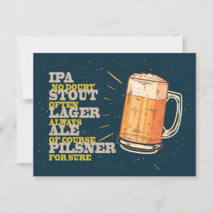 Beer Always. Vintage beer poster. Beer Postcard