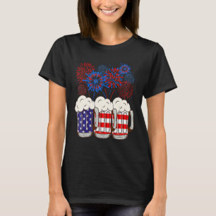 Beer American Flag 4th Of July For Men Women Meric T-Shirt