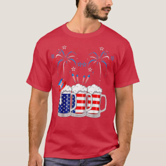 Beer American Flag 4th of July  Independence Day T-Shirt