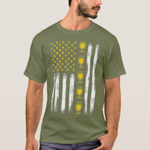 Beer American Flag 4th Of July Independence Day T-Shirt