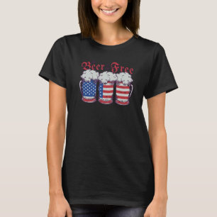 Beer American Flag 4th Of July Men Women American T-Shirt