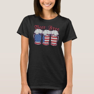 Beer American Flag 4th Of July Men Women American T-Shirt