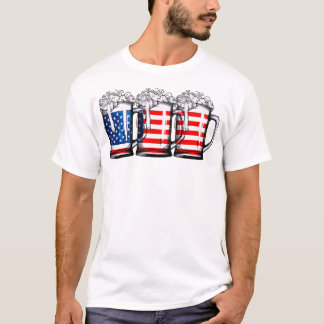 Beer American Flag 4Th Of July Men Women Merica U T-Shirt