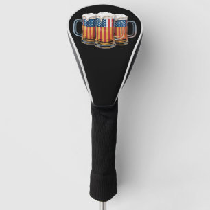 Beer American Flag 4th of July Merica Drinking USA Golf Head Cover