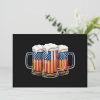 Beer American Flag 4th of July Merica Drinking USA