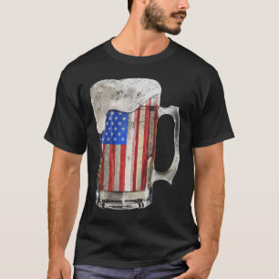 Beer American Flag 4th Of July Usa Drinking Party T-Shirt