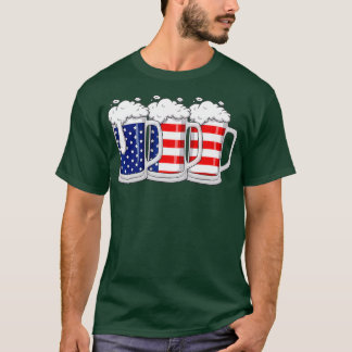 Beer American Flag 4th Of July USA Merica T-Shirt