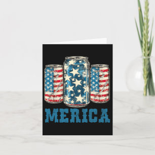 Beer American Flag Funny 4th Of July Merica Usa Dr Card
