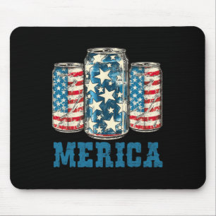 Beer American Flag Funny 4th Of July Merica Usa Dr Mouse Mat