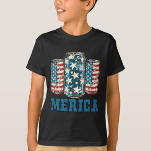 Beer American Flag Funny 4th Of July Merica Usa Dr T-Shirt