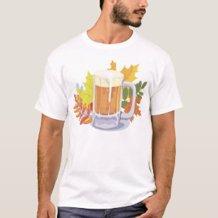 Beer and Autumn Leaves Oktoberfest T-Shirt