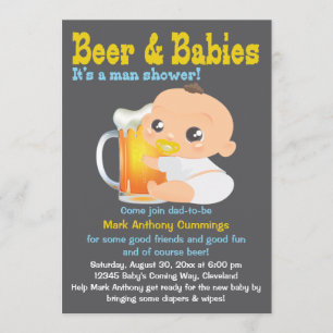 Beer And Babies Dad-To-Be Baby Shower Invitation