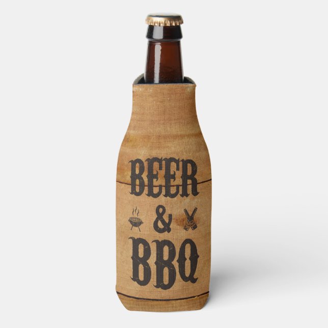 Beer and BBQ Bottle Cooler (Bottle Front)