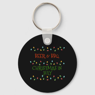 Beer And BBQ Christmas In July Gift Key Ring