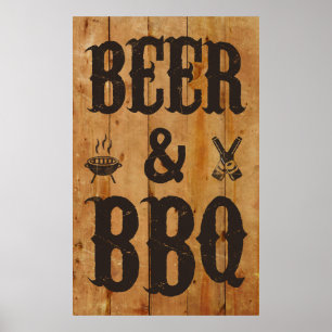 Beer and BBQ Poster