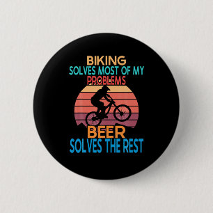 Beer And Biking Birthday 6 Cm Round Badge