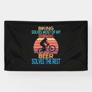 Beer And Biking Birthday Banner