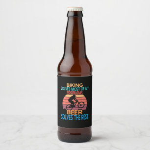 Beer And Biking Birthday Bottle Label