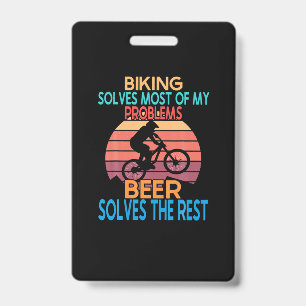 Beer And Biking Birthday ID Badge
