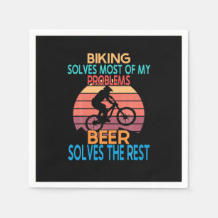 Beer And Biking Birthday Napkin