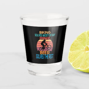 Beer And Biking Birthday Shot Glass