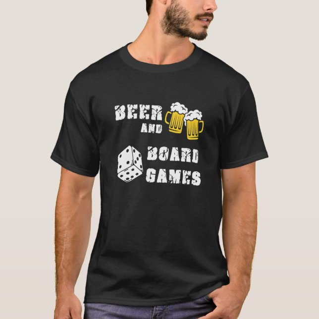 Beer And Board Games Gamer Gaming Geek Nerd Backga T-Shirt (Front)