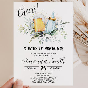 Beer and Bottle Baby Shower Invitation