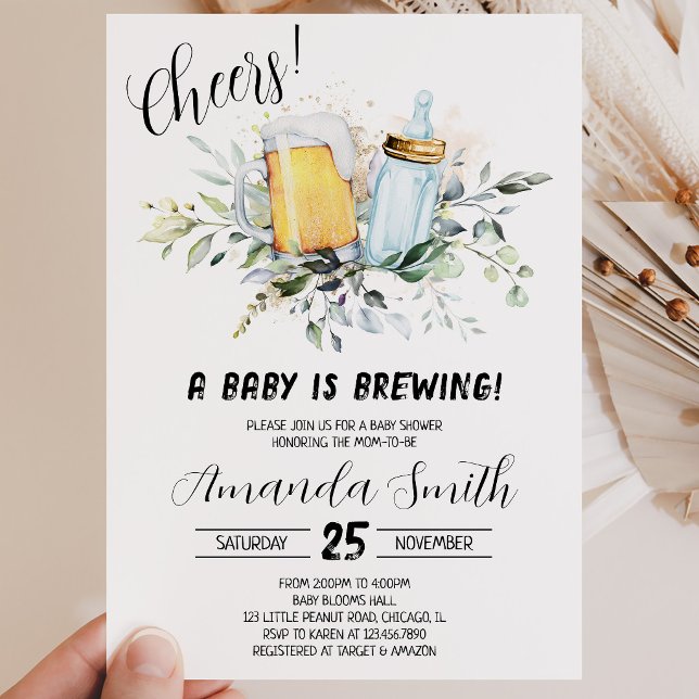 Beer and Bottle Baby Shower Invitation (Creator Uploaded)
